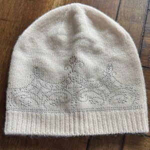 Charlie Paige Cream Beanie with Silver Accents
